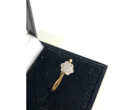 Antique 18ct gold diamond posy ring weight 2g 