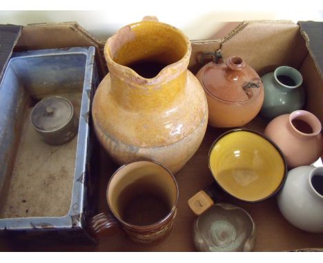 Selection of Poole Pottery vases, a Royal Doulton Stoneware tankard, Studio ware, various Studio ceramics, rectangular cerami