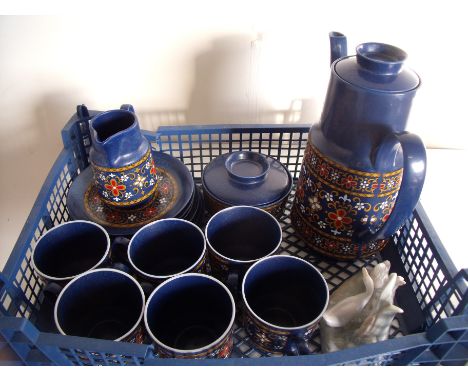 Nayo ceramic group of three ducks and a Winter Liug West German studio pottery six place coffee service 