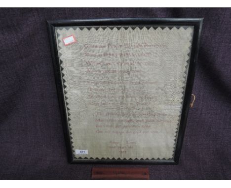 An 18th century needlework sampler of script form by Anna Lloyd, nine years old 1797