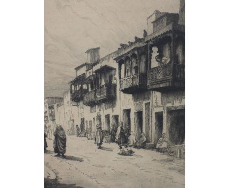 An etching, Gertrude Hayes, Cairo Street, 12in x 9in
