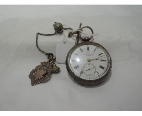 A Victorian silver key wound pocket watch marked  Kay's Perfection Lever having Roman numeral dial with subsidiary seconds to