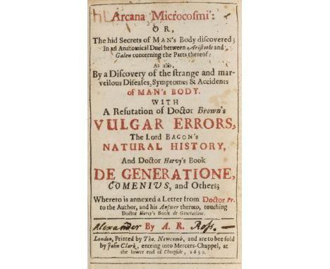 R[oss] (A[lexander]) Arcana Microcosmi: or, The hid Secrets of Man's Body discovered...with A Refutation of Doctor Brown's Vu