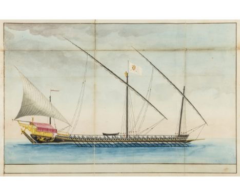 Capitana Pontificia (flagship of the Papal Navy which fought at the Battle of Lepanto, 1571).- Trattato concernente le manova