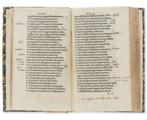 Catullus (Gaius Valerius) Albius Tibullus and Propertius. Catullus. Tibullus. Propetius [sic.], edited by Aldus Manutius and 