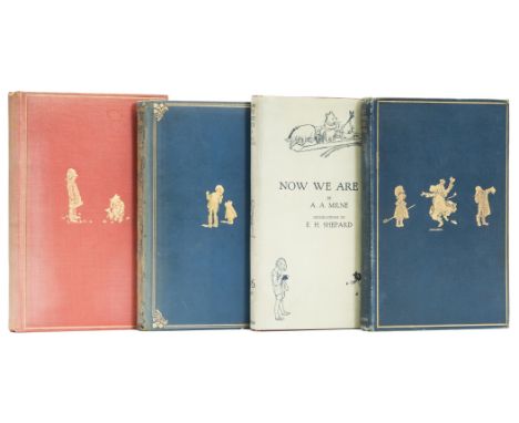 Milne (A.A.) [The Christopher Robin books], 4 vol., comprising When We Were Very Young, second issue with roman numerals on C