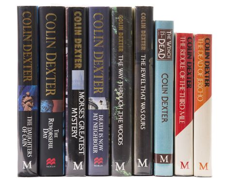 Dexter (Colin) The Dead of Jericho, jacket a little sunned at spine, 1981; The Riddle of the Third Mile, light browning to ma