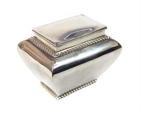 A small Regency style silver tea caddy (makers mark W.N.), Chester 1896, 6.6x 8cm