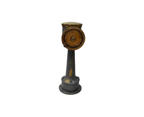 A Vintage Ship's Engine Telegraph, by Chadburns Liverpool Ltd, for the Port engine, with lift off lid to reveal working teleg