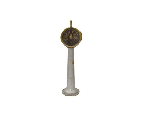 A vintage Chadburn's Ships Telegraph, on floor mounting tapering stand, 107cm H