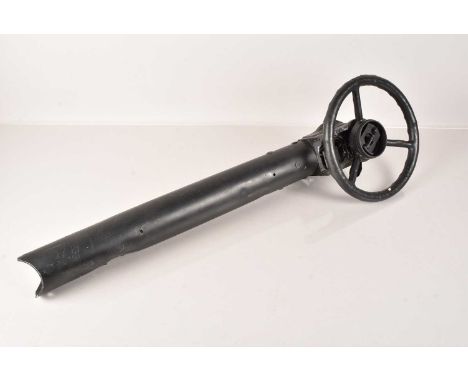 A Vintage Aeroplane Yoke/'Steering Wheel, having plaque to the side, 'S-775111', with multiple stamps, including 'SE66', and 