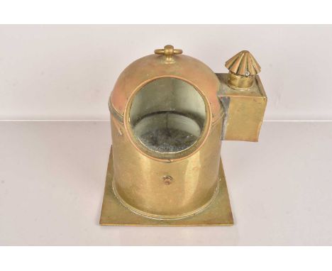 An Antique Binnacle Ship's Compass, having internal gimble mounted compass, paper dial with Coat of Arms of Great Britain, th