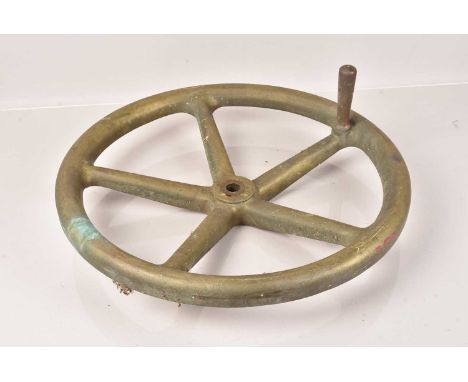 A Ship's Internal Door Lock Wheel, having single handle and being marked with two arrow, 94cm Diameter