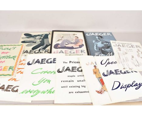 Jaeger, a selection of vintage Jaeger advertising posters, 'For Christmas', 'Pure Wool Underwear', 'Special Display', 'For Co
