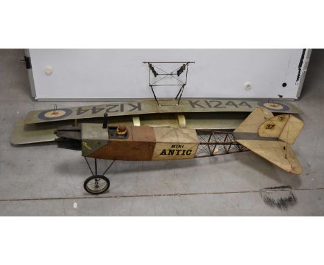 A Scratch Built WWI Bi-Plane, named 'Maria', with 'Mini Antic' to the side, wings with number 'K1244', length 107cm, with a w