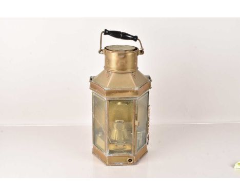 A WWII Alderson & Gyde Ltd Brass Ships Lantern, dated 1942, stamped to the top, 40cm H excluding handle