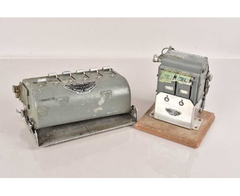 Bell Punch Company Ltd, a vintage Bus Conductor's Ticket Machine, one for the 'Ultimate Fare System' and the other 'Ultimate 