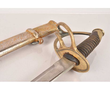 A Name Marked C.S.A Cavalry Sword, dated 1862, blade stamped 'COL. J.U. BUNNY', having single fullered blade, complete with s