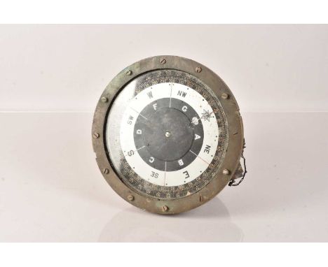 A Ship's Electrical Compass by Ottway & Co Ltd, having black and silvered face, showing the directions and degrees, also spli