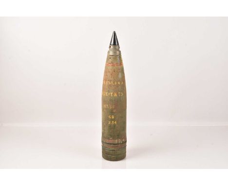 An Inert Drill Round, having stencilled lettering '4.5 (SL) N.3 RDX'TNT 3. MZ .3697 G.D 2.54 Dummy Representative, having fus