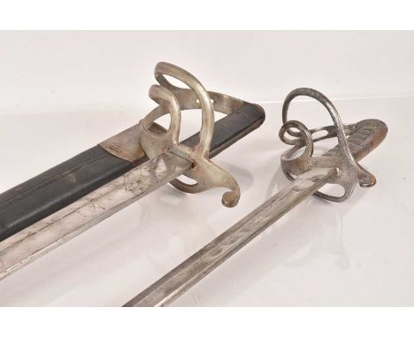 A Rodwell & Co of London Cavalry Sword, complete with scabbard, together with another unmarked Cavalry sword (2) no postage f