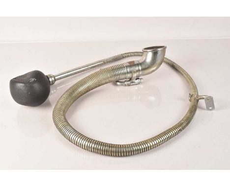 A vintage Boa Constrictor Car Horn, having oval label, approximately 175cm in total length, rubber AF