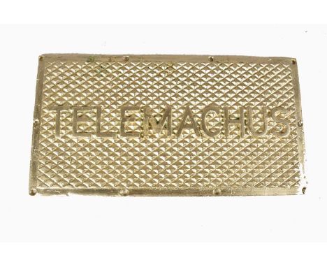 HMS Telemachus, a heavy metal tread plate for HMS Telemachus, the WWI Royal Navy R-Class Destroyer 23cm x 43cm, 6.3kg