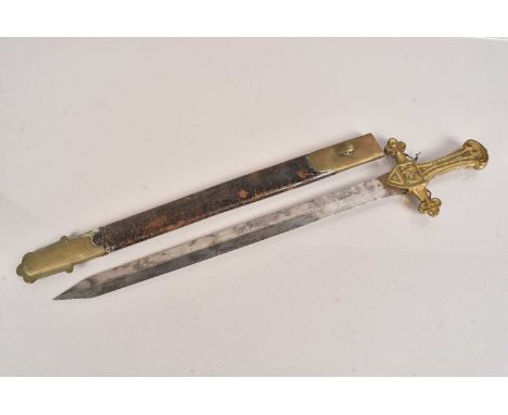 A Victorian Bandsman Short Sword, by J Patstone, Southampton, having 49cm long double edged blade, makers name to one side, t