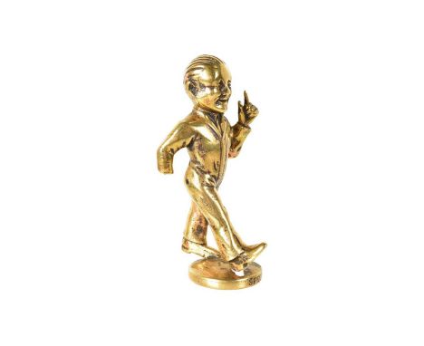 Speedy', a vintage car mascot in the form of a Mechanic in Overalls, with the name 'Speedy' to the front of the base, 13cm H,