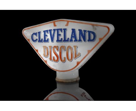 A Cleveland Discol 'The Alcohol Blend' Glass Petrol Pump Globe, by Hailware, stamped to the underside, 41.5cm x 64cm x 21cm w