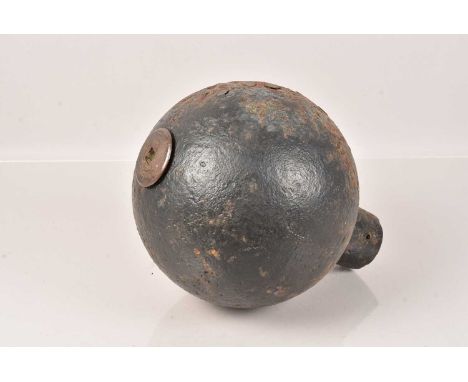 An Inert WWI 2" Medium Trench Mortar by Millers of Edinburgh, dated 1916, also known as a 'Toffee Apple' or 'Plum Pudding' Mo