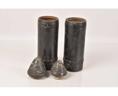 Two Inert Rounds, both having timer fuses, 7.5cm diameter (2)