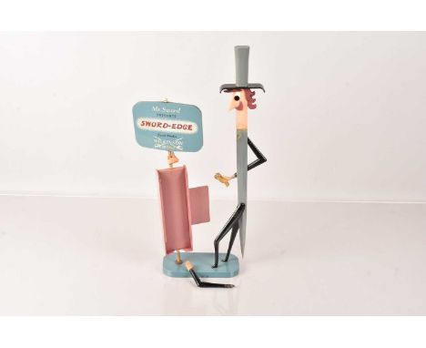 A Vintage Wilkinson Sword Shop Counter Display, Mr Sword Presents Sword-Edge, circa 1956, AF arm is off but present