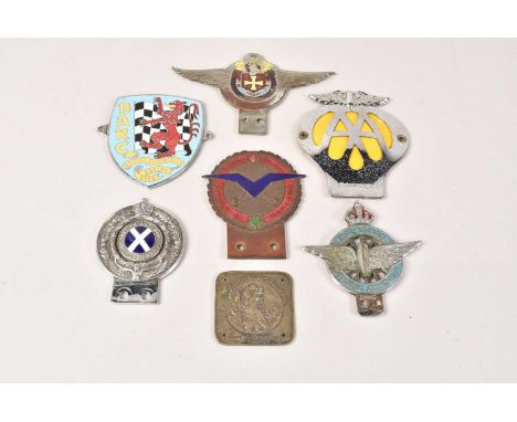 A small collection of Vintage Car Badges, to include AA (9C64228), Royal Scottish Automobile Club by Alexander Scott (EE321),