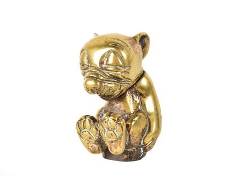 Bonzo Car Mascot, a vintage brass and plated car mascot on the form of Bonzo the Dog in the seated position, 7cm Hplease see 