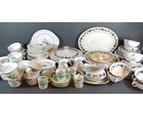A Royal Doulton Burgundy Pattern Dinner Service together with a Wedgwood tea service and various other ceramics 
