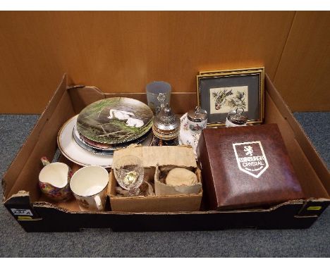 A good mixed lot or ceramics and glassware to include Edinburgh crystal, Royal Worcester egg coddlers, Royal Minton cream jug