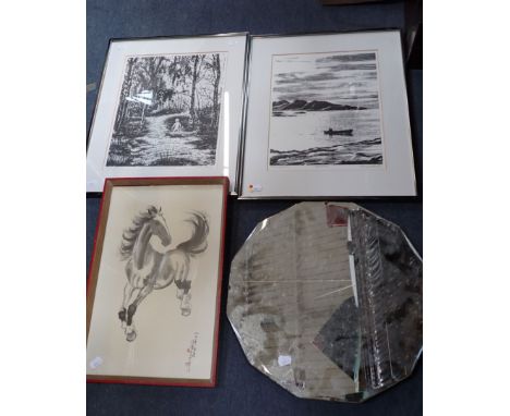 KAARE BOE FOTOGRAFIKK (NORWEGIAN): TWO PRINTS 'HJEMOVER' 45/100, 1980, and 'UT I DEN STORE VERDEN', 1987 each 40 x 49cm (fram