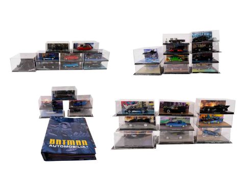 A collection of Eaglemoss DC Batman Automobilia models and magazines, including: Detective Comics #400; Legends of the Dark K