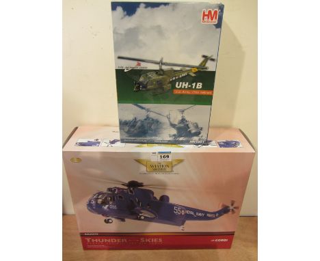 Corgi Aviation Archive Westland RAF Sea King mark I helicopter and a Hobbymaster US Army helicopter Vietnam 1966 boxed (2)