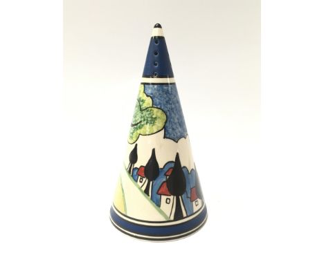 Four boxed Wedgwood ceramic items with designs by Clarice Cliff to comprise three wall plaques and a sugar shaker (374/500 li