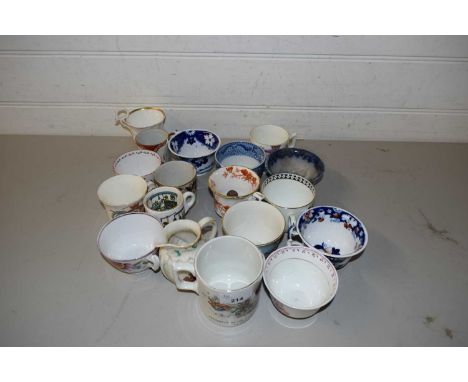 MIXED LOT OF VICTORIAN AND LATER CERAMICS TO INCLUDE A LARGE RANGE OF VARIOUS TEA CUPS