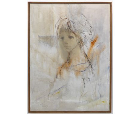 **Gino Hollander (American, 1924-2015) - 1969 Female head and shoulders portrait  - oil on canvas signed and dated 'Gino Holl