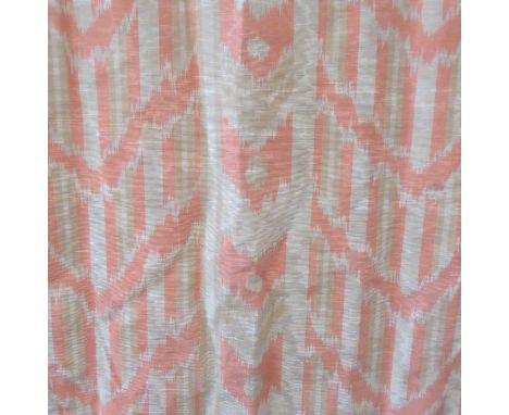 TO BE SOLD ON BEHALF OF THE UKRAINE HUMANITARIAN APPEALA pair of curtains in a heavy woven material with a soft sheen in a li
