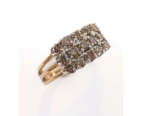 A 9-carat gold ring set with diamonds,&nbsp;size O/P