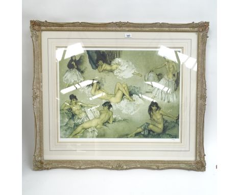 Sir William Russell Flint, limited edition coloured print, "Variations II", with artist's proof stamp lower left corner, over