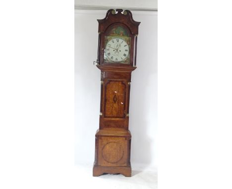 A 19th century dome-top 8-day longcase clock, signed Richard Rider of Welchpool, with painted face, having 2 subsidiary dials