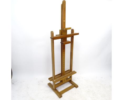 A Vintage teak artist's adjustable easel 
