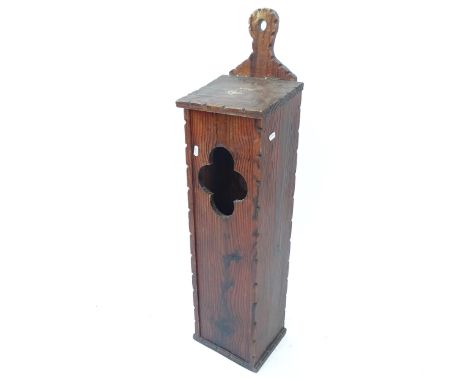 A Vintage French oak baguette box, W23cm, H93cm, D20cm 