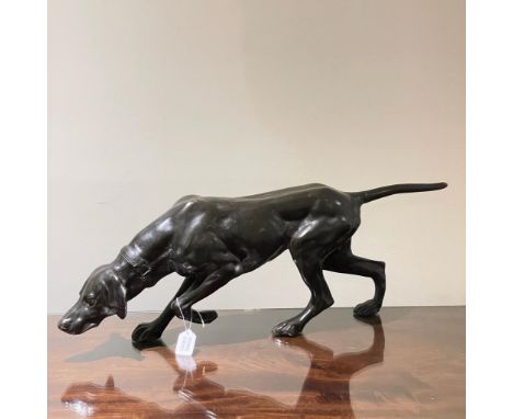 A large cast bronze figure of a Pointer dog. No makers mark, but after Isidore-Jules Bonheur, 1889.
The tail has been restore